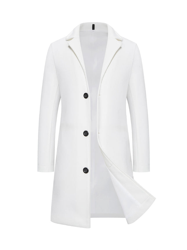 Solid White Color Man Trench