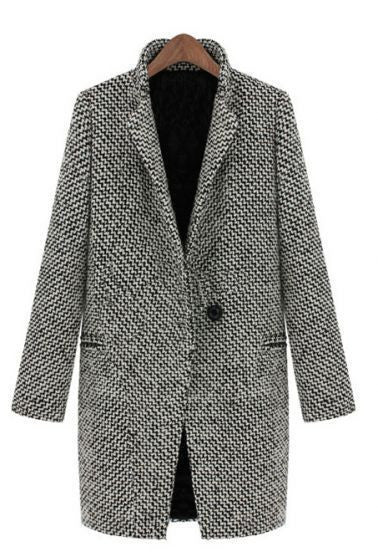 Houndstooth trench coat in the long section