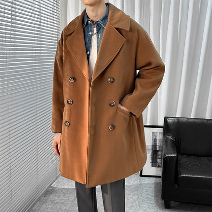 Mid-length Style Woolen Man Trench