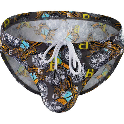 Men's Printed Nylon Swim Briefs