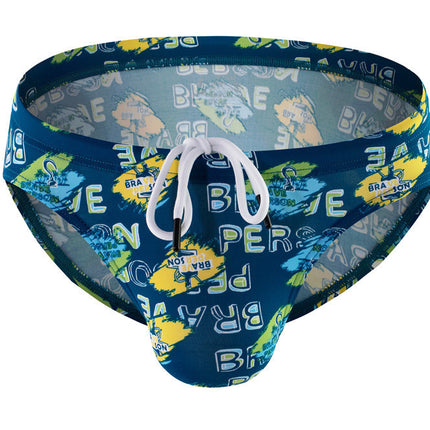 Men's Printed Nylon Swim Briefs