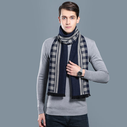 Simple Plaid Warm Keeping Cashmere Scarve