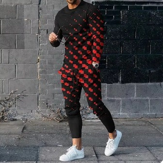 Ethnic Style Printed Long Sleeve Man Pajama Suit