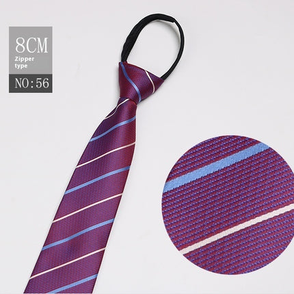 Black Men's Tie Striped Blue Business Tie Lazy Zip Tie In Stock Wholesale Pull Peels