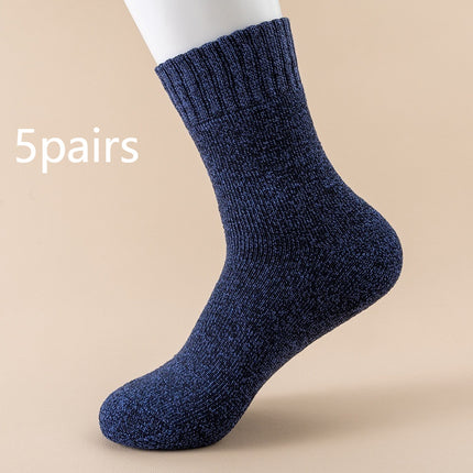 Padded Warm Keeping Mid-calf Solid Color Socks