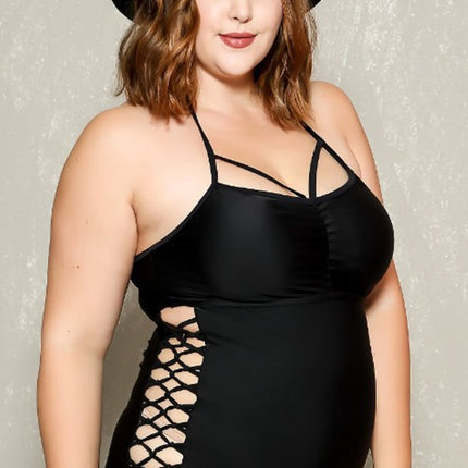 Plus size one-piece swimsuit