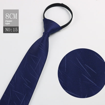 Black Men's Tie Striped Blue Business Tie Lazy Zip Tie In Stock Wholesale Pull Peels