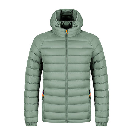 Men's Striped Hooded Warm Cotton-padded Down Jacket