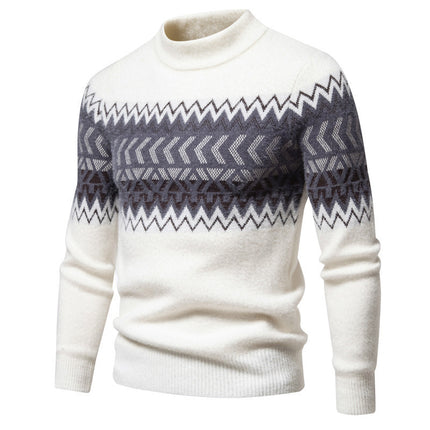 Printed Round Neck Sweater For Men