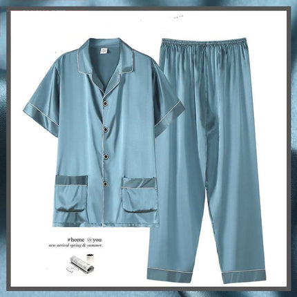 Men's Summer Short Sleeve Homewear Pajama Suit