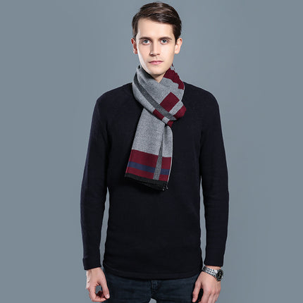 Simple Plaid Warm Keeping Cashmere Scarve