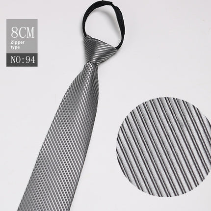 Black Men's Tie Striped Blue Business Tie Lazy Zip Tie In Stock Wholesale Pull Peels