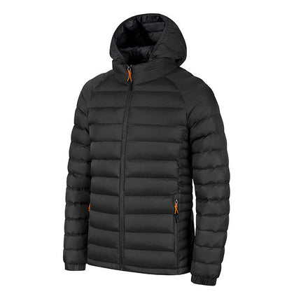 Men's Striped Hooded Warm Cotton-padded Down Jacket