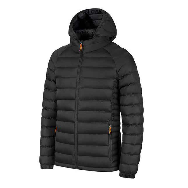 Men's Striped Hooded Warm Cotton-padded Down Jacket