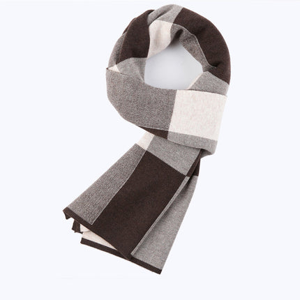 Men's Fashion Casual Plaid Warm Wool Scarve