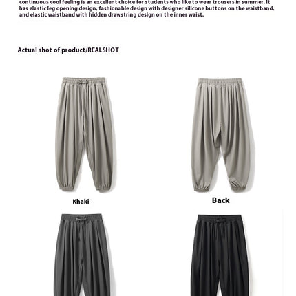 Trendy Ice-feeling Draping Effect Harem Pants