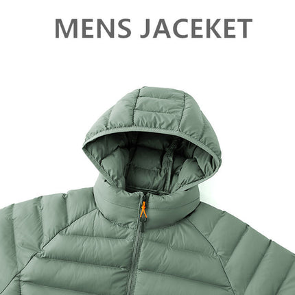 Men's Striped Hooded Warm Cotton-padded Down Jacket