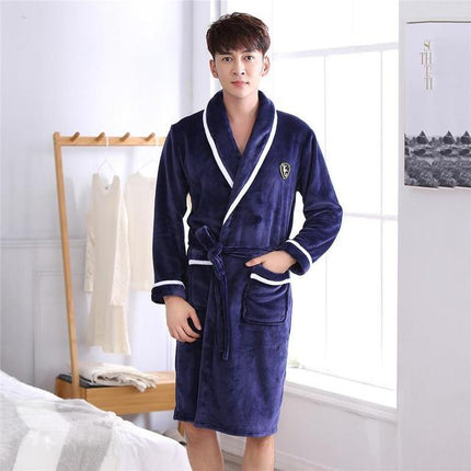 Winter Flannel Lovers Robe Elegant Sleepwear