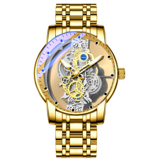 Men Watch Skeleton Automatic Quartz Watch