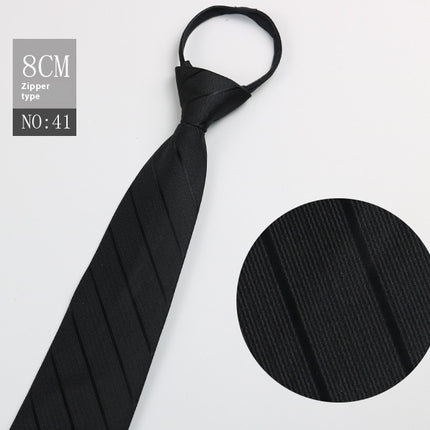 Black Men's Tie Striped Blue Business Tie Lazy Zip Tie In Stock Wholesale Pull Peels