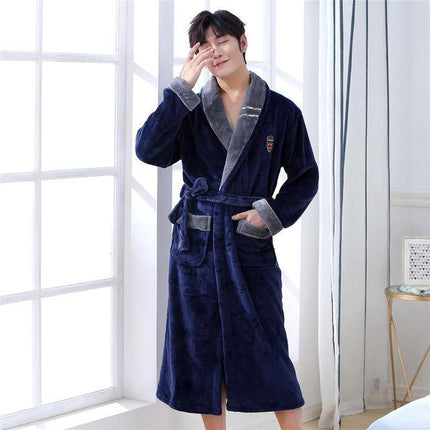 Winter Flannel Lovers Robe Elegant Sleepwear