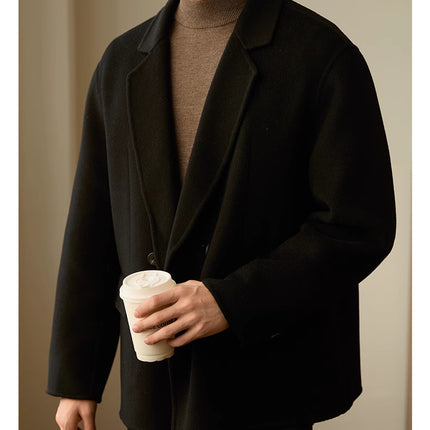 Men's High-end Casual Padded Woolen Coat