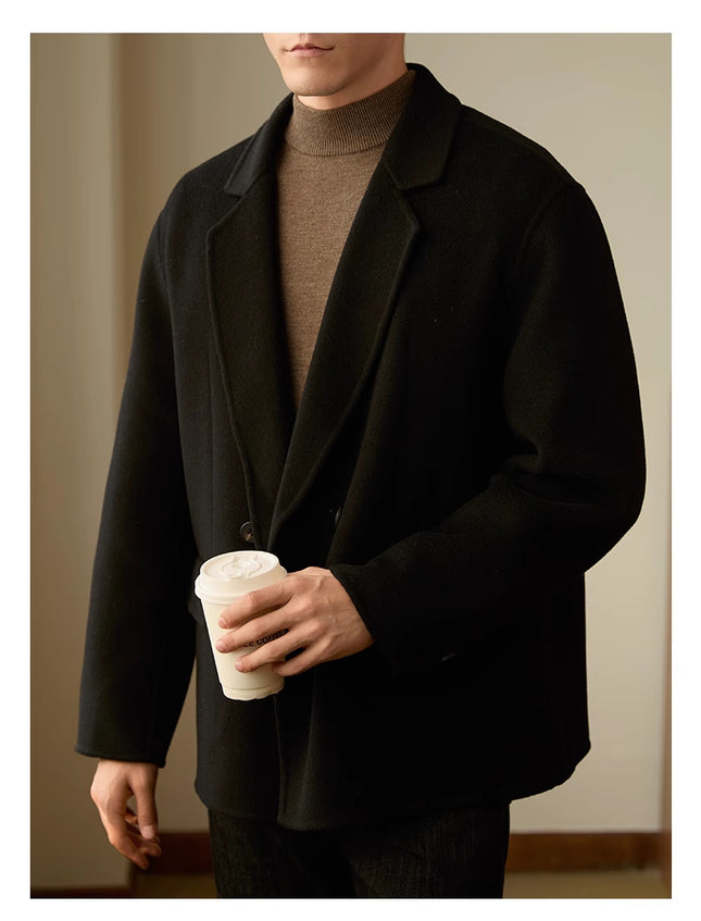 Men's High-end Casual Padded Woolen Coat