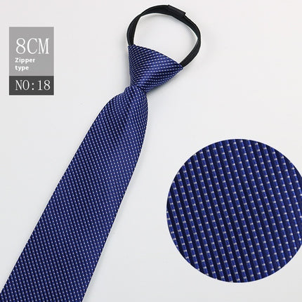 Black Men's Tie Striped Blue Business Tie Lazy Zip Tie In Stock Wholesale Pull Peels