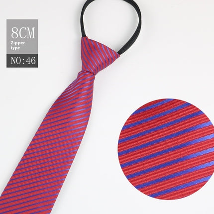 Black Men's Tie Striped Blue Business Tie Lazy Zip Tie In Stock Wholesale Pull Peels