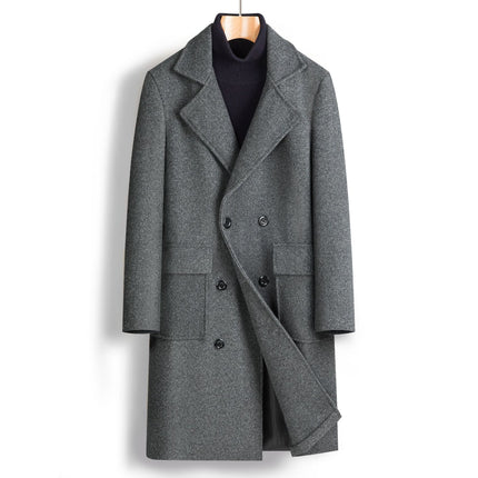 Fall Winter Double Breasted Mid-length Trench