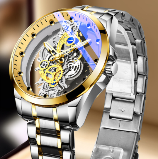 Men Watch Skeleton Automatic Quartz Watch