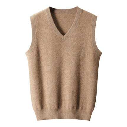 Casual Middle-aged V-neck Vest Sleeveless Sweater