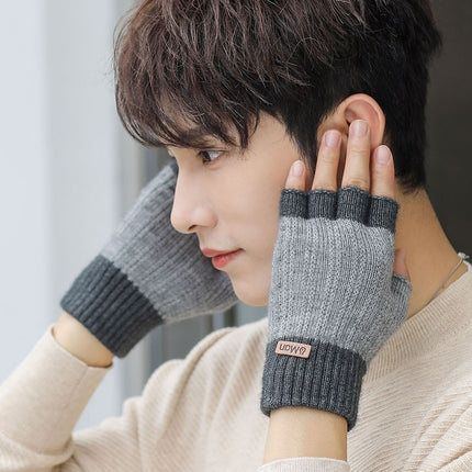 Men's Warm Thickened Half Finger Gloves