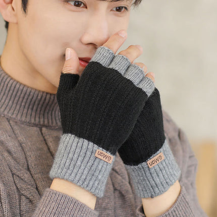 Men's Warm Thickened Half Finger Gloves