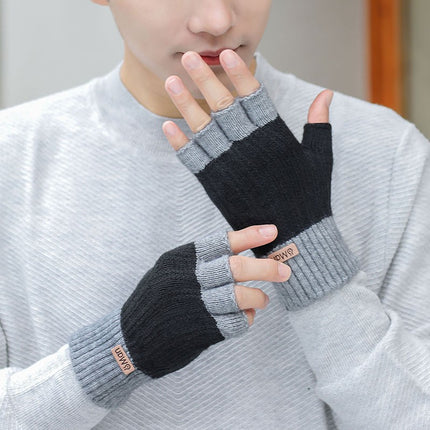 Men's Warm Thickened Half Finger Gloves