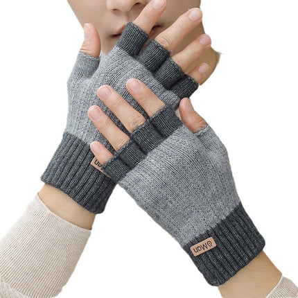 Men's Warm Thickened Half Finger Gloves