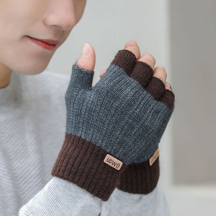 Men's Warm Thickened Half Finger Gloves