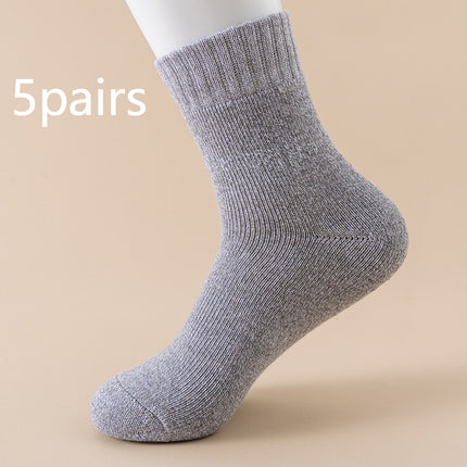 Padded Warm Keeping Mid-calf Solid Color Socks