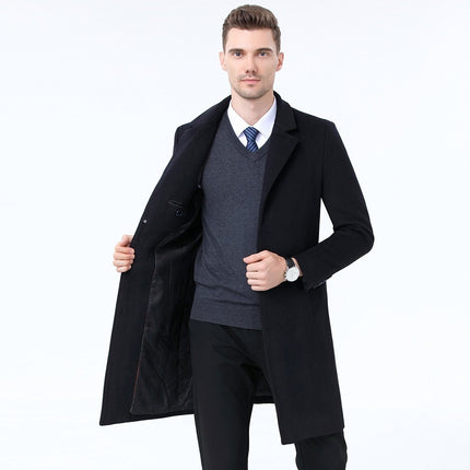 Men's Woolen Coat With Leisure Suit Collar