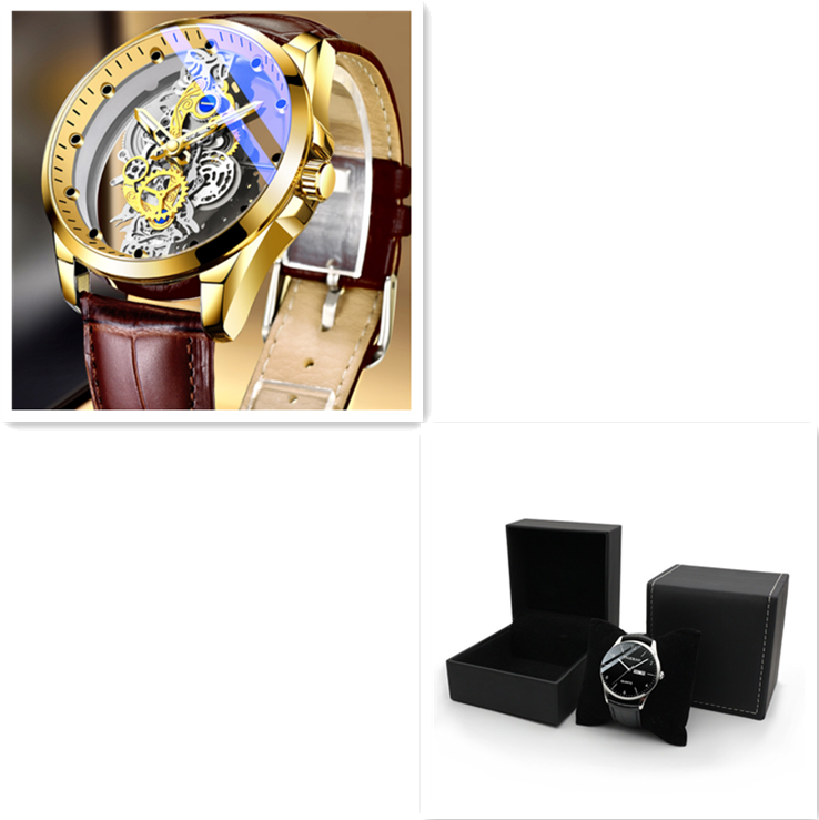 Men Watch Skeleton Automatic Quartz Watch