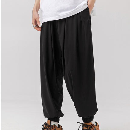 Trendy Ice-feeling Draping Effect Harem Pants