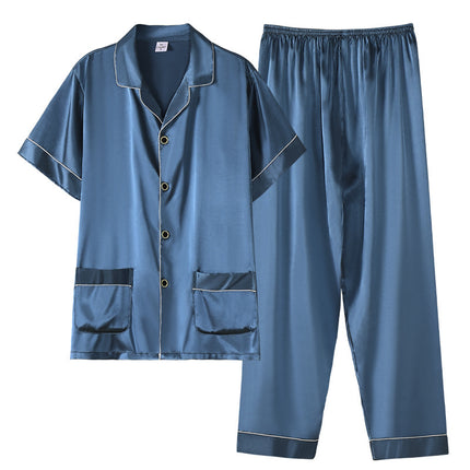 Men's Summer Short Sleeve Homewear Pajama Suit