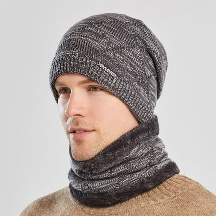 Men's Two-piece Woolen Hat With Head And Ear Protection