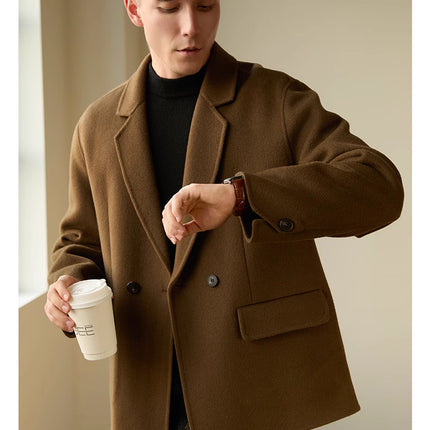 Men's High-end Casual Padded Woolen Coat