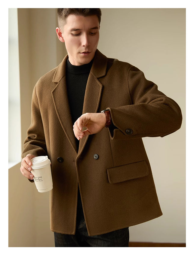 Men's High-end Casual Padded Woolen Coat