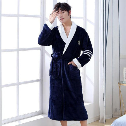 Winter Flannel Lovers Robe Elegant Sleepwear