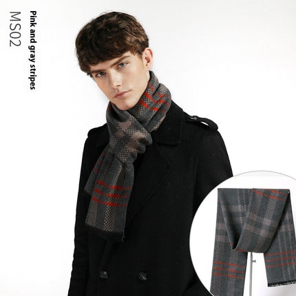 Simple Plaid Warm Keeping Cashmere Scarve