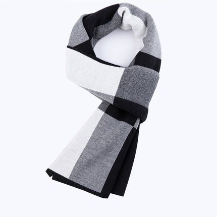 Men's Fashion Casual Plaid Warm Wool Scarve