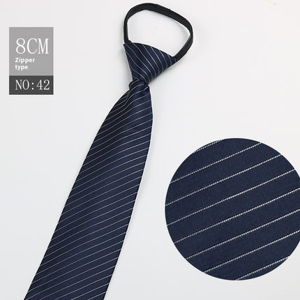 Black Men's Tie Striped Blue Business Tie Lazy Zip Tie In Stock Wholesale Pull Peels