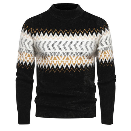 Printed Round Neck Sweater For Men